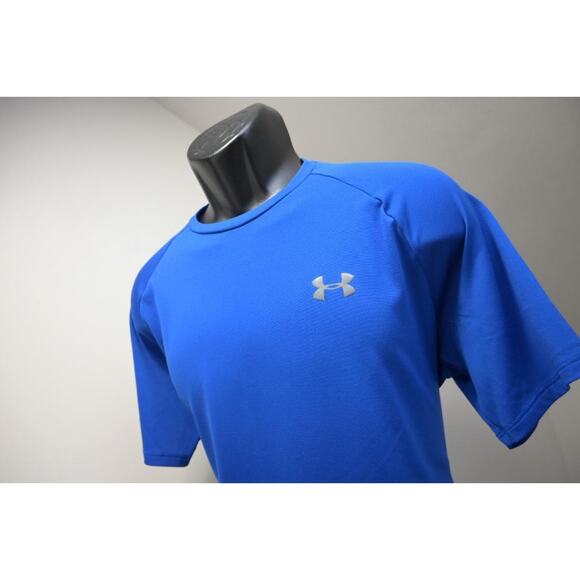 Under Armour Gym Shirt The Tech Tee HeatGear Blue Athletic Mens Size Large - Picture 1 of 9